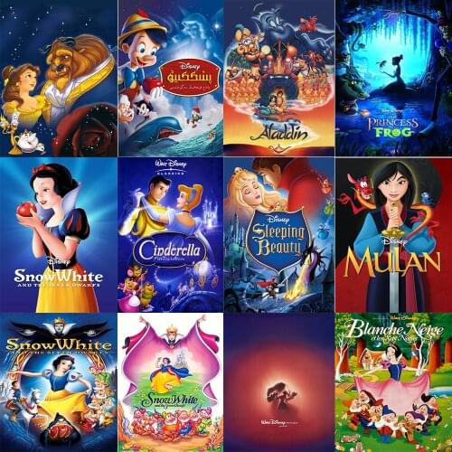 Disney Princess Series 5d Diy Diamond Painting Cross Stitch Kit Snow White/Mulan Mosaic Handmade Decorative Painting