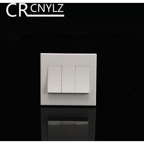 86*92mm EU Wall Switch for Household Power Supply 3Gang 1Way Switch 250V 16A