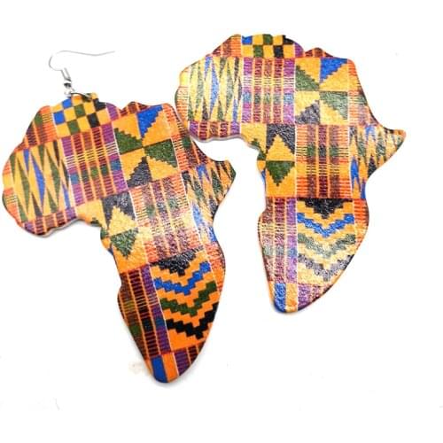 Newest Africa MAp wooden earrings