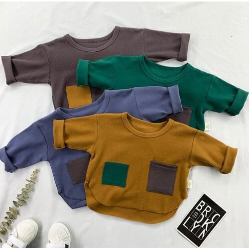 2019 New Spring Autumn Kids T shirts Boys Casual Baby Girls Tees Children Pullovers Tops BC757