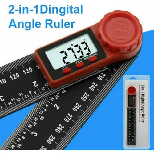 New Arrival 360 Degree Angle Finder Ruler Digital LCD Protractor Plastic Handwork Gauge 2-In-1 Free Level Tilt Angle Test Ruler