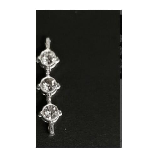 3 rows crystal pendant necklace