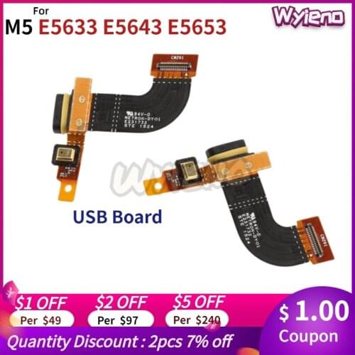 Wyieno Charging Port Board For Xperia M5 E5603 E5653 Micro USB Charger Connector Flex Cable Replacement With Microphone Tracking