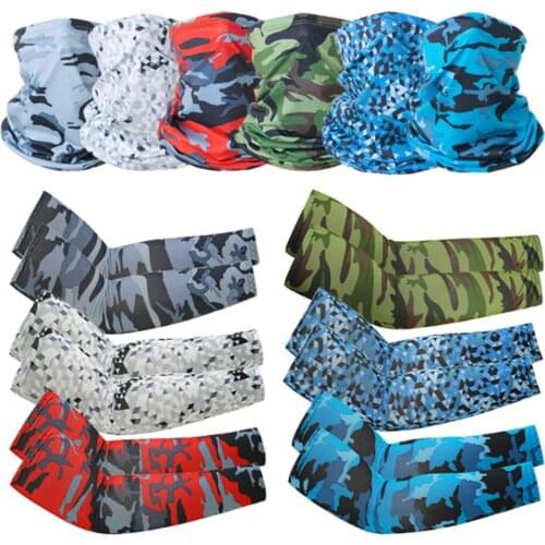 Cycling Outdoor Sports Sun Protection 2-piece Suit Sleeves Scarf Hat Running Bike Motorcycle Face Headbands Bicycle Head Wear