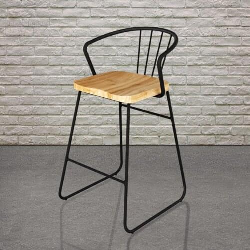 Nordic Wrought Iron Home Furniture Bar Chairs for Small Apartment Restaurant Leisure Bar Chair Simple Hotel Front Desk Bar Chair