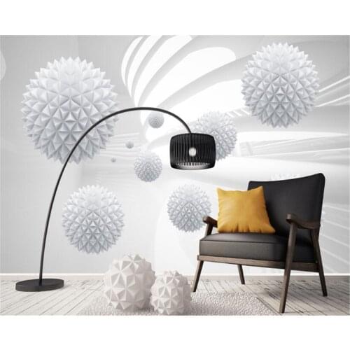 Beibehang Modern minimalist individuality wallpaper stereo sphere geometric space mural background papel de parede 3d wallpaper