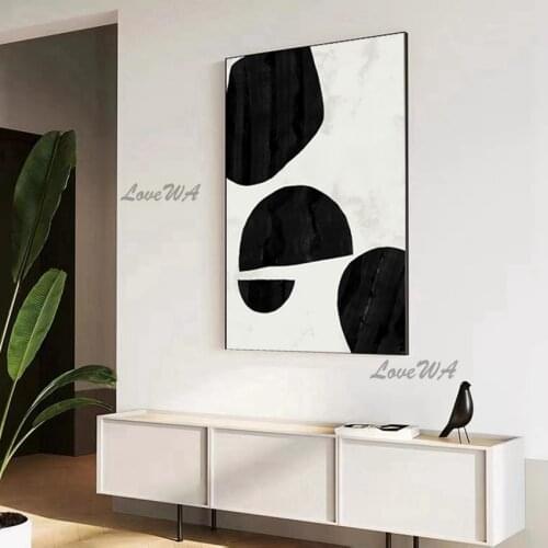 Modern Simple Abstract 100% Handpainted Painting Black Speckles New Arrival Wall Art Home Decor Oil Painting On Canvas No Framed