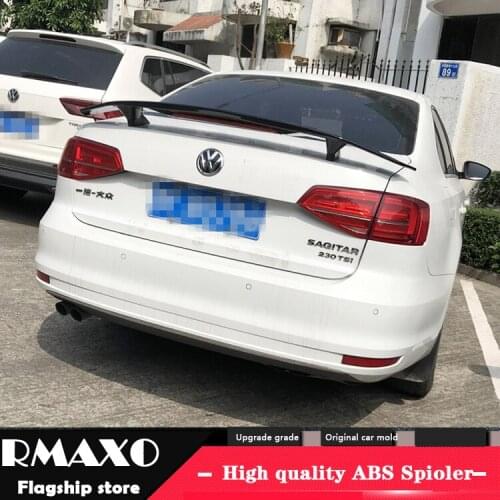 For J etta Spoiler 2013-2018 Volkswagen Sagitar TF High Quality Spoiler ABS Material Car Rear Wing Primer Color Rear Spoiler