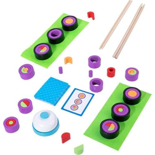 1 Set Educational Sushi Toy Set Simulated Funny Wooden Pretend Play Sushi Toy for Boy