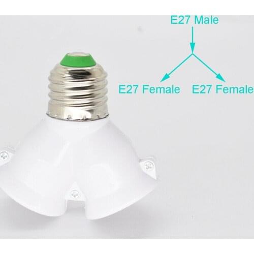 1pc LED Light Lamp Bulb Socket 1 E27 Male to 2 E27 Female Y Type Spliter Adapter