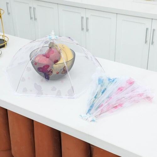 1pcs food cover Small size dish cover, lace dish cover, dish cover, 16-inch fly-proof dining table cover, steel wire folding