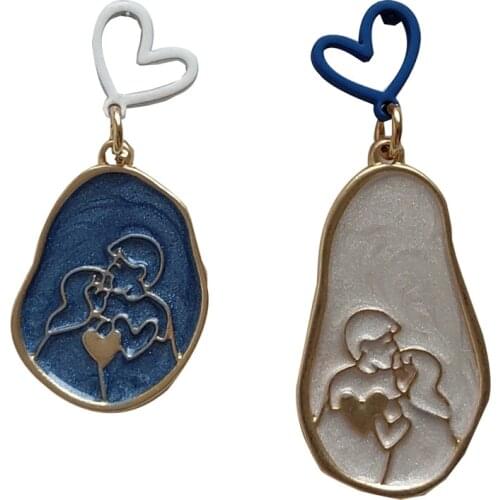 10 pair/lot fashion jewelry accessories metal enamel cute heart lover figure earrings