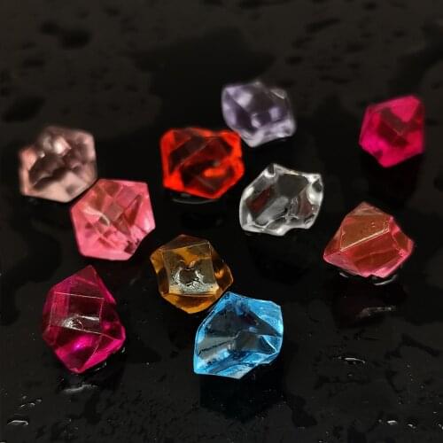 100Pcs 1.5cm Acrylic Crystal Ice Cubes Stones Beads Vase Filling Wedding Centerpiece Home Showcase Docoration Table Confetti