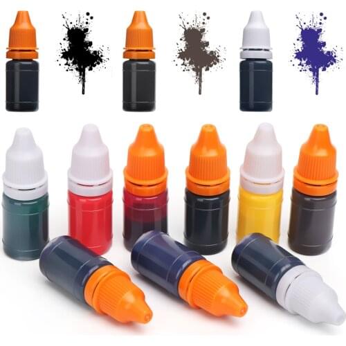 2Pcs/Set 10ml Flash Refill Ink 9 Color Inking Photosensitive Seal Stamp Oil for Wood Paper Wedding Crafts Scrapbooking Make Seal