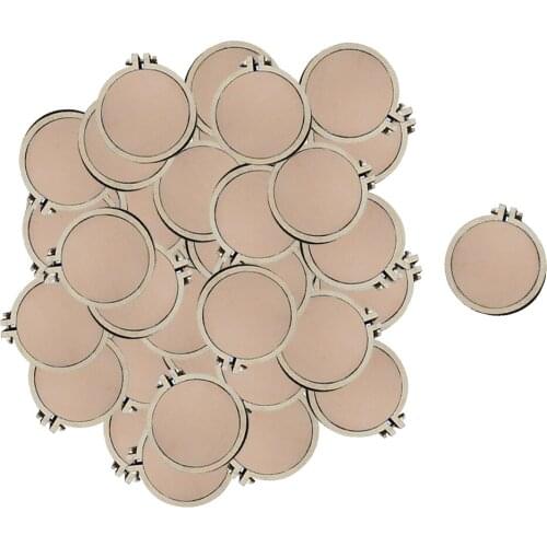 200pcs Wooden Embroidery Hoop Frames Cross Stitch for Jewelry Making