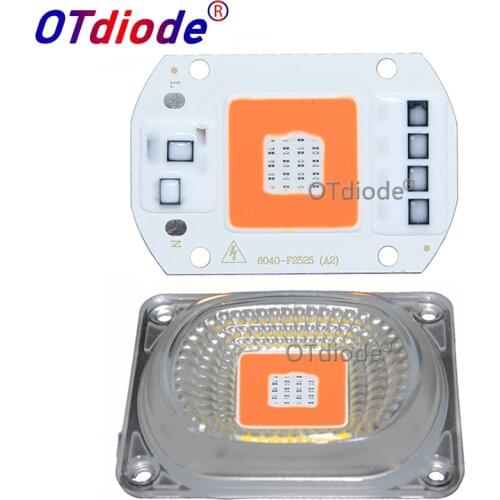 20W 30W 50W LED Phyto Light AC220V Grow Lamps With Lens Reflector Red+Blue LED Growing Lights Full Spectrum For Plants Seed