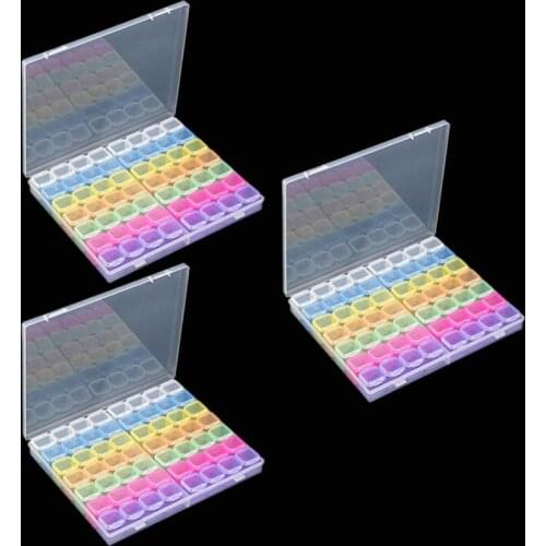 3pcs 56 Lattices Diamond Embroidery Accessories diamond painting Boxes Cross Stitch Cases Storage Organizer