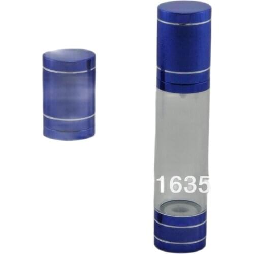 50ml DARK BLUE airless bottle,white/transparent pump, dark blue lid