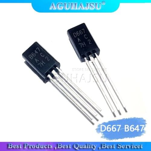 50pcs 2SD667AC + 2SB647AC TO-92L 25PCS=2SD667 25PCS=2SB647 D667AC B647AC D667 B647 Transistor Silicon Epitaxial