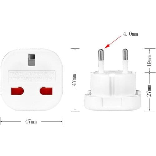 500pcs UK To EU European Plug Power Adapter British UK to EU Euro Travel Adapter Electrical Plug Converter Power Charger Socket