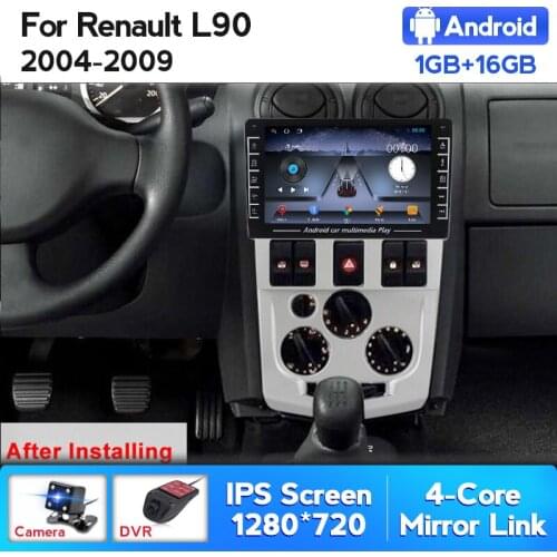 Wifi Android IPS Car Radio For Renault Logan 1 L90 2004 2005 2006 2007 2008 2009 Multimedia Video Player Navigation GPS SWC QLED