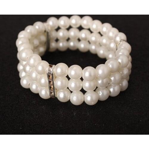 Bracelets Women Bileklik Korea Ol Three Pearl Without Rhinestones Multilayer Elastic Selling Cost-effective Accessories