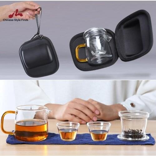 Tea Set Coffee And Tea Sets Glass Teapot Gaiwan Teacups Portable Travel Tea Set Drinkware