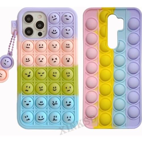 For Redmi Note 10 9 8 7 K40 K30 K20 Pro 9S Case For Xiaomi 11 10 9 8 Pro CC9 Poco F3 Relive Stress Fidget Toys Push Bubble Cover