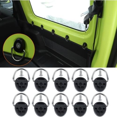 For Suzuki Jimny 2019 2020 2021 JB43 JB64 JB74 Tail Box Tie-Down D Pull Buckle Car Interior Accessory ABS/Stainless Steel Black