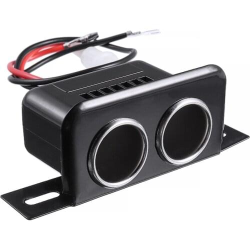 Double 12V Motorcycle Cigarette Lighter Twin Charger Ports Adapter Dual Power Socket Connector With Cord Cars Interior Parts