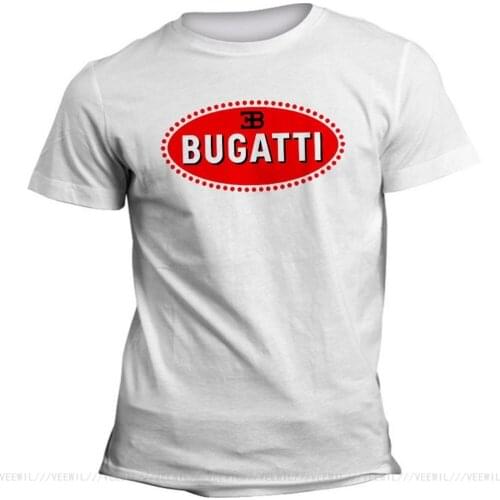 T-Shirt Unisex Bugatti Logo Sports Cars Cotton Tee Shirt Breathable Tops