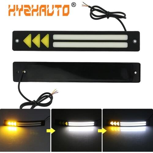 HYZHAUTO Car styling DRL Flexible Waterproof Working Driving Light Daytime Running Lights Arrow Signal White Yellow 212x32mm