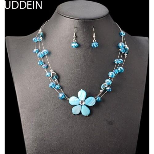 UDDEIN Nigerian wedding Indian jewelry sets vintage statement choker necklace & pendant acrylic flower necklace collar wholesale