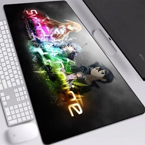 Sword Art Anime Mouse Pads Anti-slip Locked Edge Softy Gamer Gaming Desktop Mice Mat 900x400/800x400mm Large XXL for Anime Fans