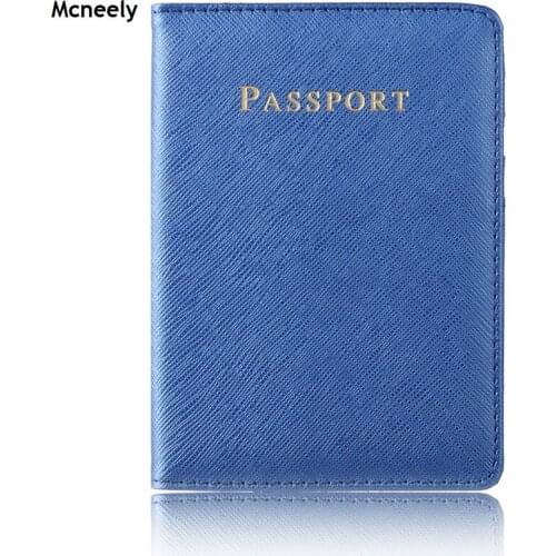 MCNEELY Mens Leather Passport Cover Unisex Travel Documentes Case for Passport All country 6colors drop shipping