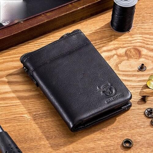 Leather mens wallet, first layer cowhide, large-capacity multi-card position, photo album, detachable coin purse