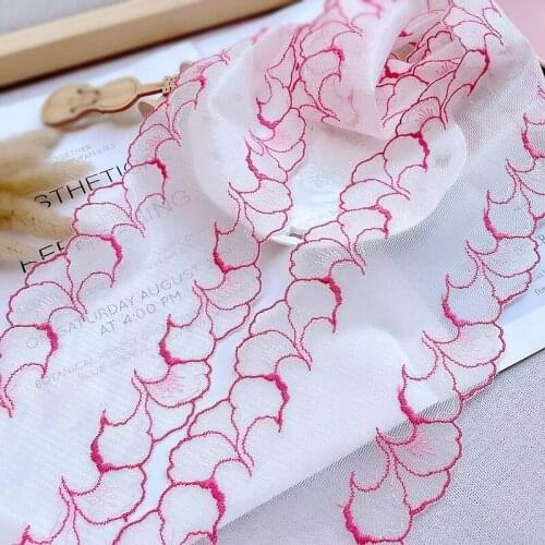 20Meters Lace Fabric Two Sides Embroidery Lace Trim Curtains Clothes Dressmaking Needlework DIY Decoration Accessories 11cm Wide