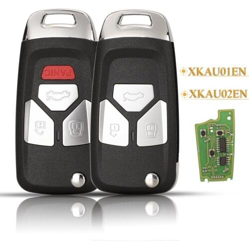 Kutery 3/4 Buttons Universal Remote Control Car Key For Xhorse Vvdi For Audi Type 1 Fob XKAU01EN / XKAU02EN