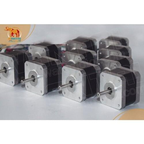 Hot Sell! Wantai 10PCS Nema17 Stepper Motor 42BYGHM810 0.9degree 4200g.cm 48mm 2.4A CE ROHS ISO 3D Printer Makerbot Reprap
