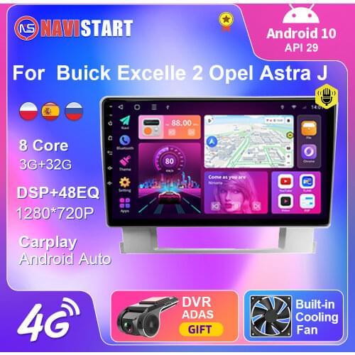 Android 10 For Buick Excelle 2 For Opel Astra J 2009 - 2017 Car Radio 4G WIFI Carplay GPS Navigation No DVD Player 2 Din Camera