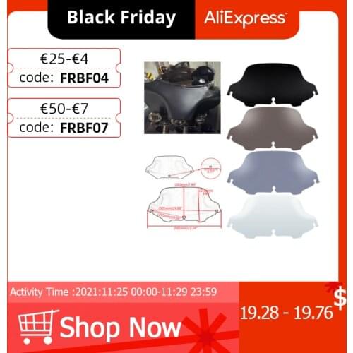 Motorcycle 8'' Black/Smoke /Clear Wave Windshield Fairing Windscreen For Harley Electra Street Glide FLHX FLHTP Touring 96-13