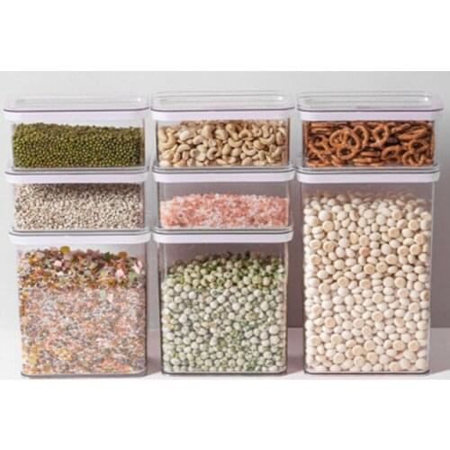 Plastic Food Storage Container Jar Set with Lid Kitchen Bulk Sealed Cans Refrigerator Multigrain Tank Container for Cereal