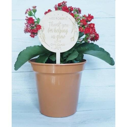 Teacher Gift, Thank You For Helping Me Grow Plant Pot Marker, Sign, Thanks, End Of Term, Teacher, flowers, garden