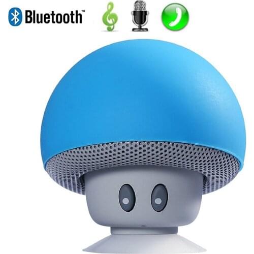 Portable Handsfree Bluetooth Car Kit MP3 Player Mushroom Waterproof Stereo Speaker Phone Sucker Holder For Xiaomi/iPhone/Android