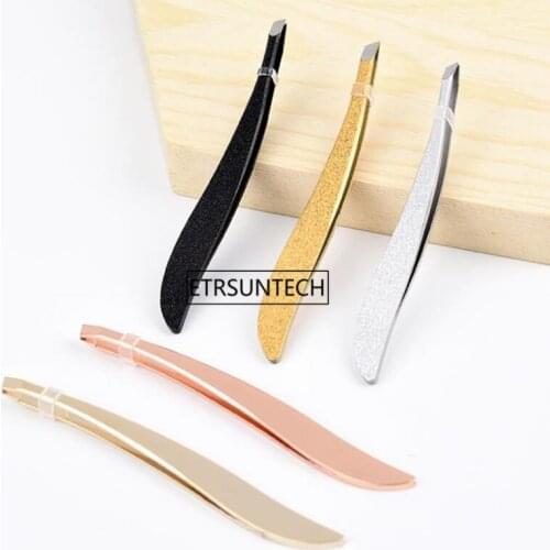 100pcs New Arrival Professional Stainless Steel Tweezer Eyebrow Face Nose Hair Clip Remover Tool Banana Clip