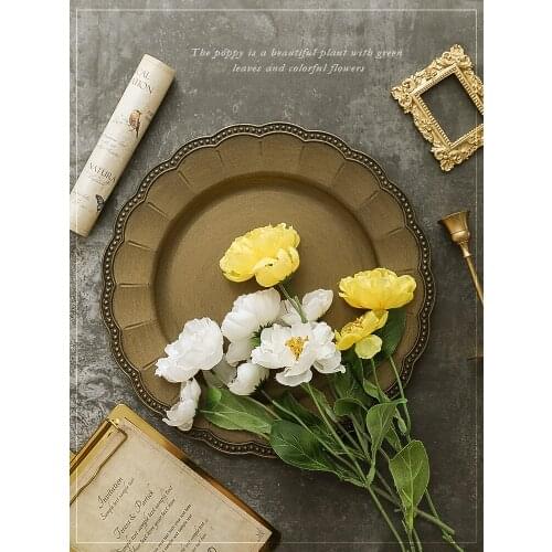 Life Photography Props Artificial Papaver Rhoeas Poppy Desktop photo Decoration Flowers Shoot Background Fotografia Material