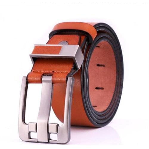 Personalized Fashion New Creative Mens Pin Buckle Retro Two-Layer Cowhide Antique Belt Trendy Jeans Belt