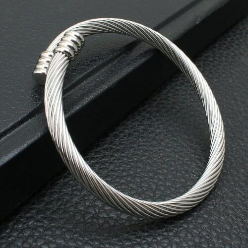 Silver Color Fashion Stainless Steel Jewelry Simple Bangle Bracelet Hot Gift BRYZ052