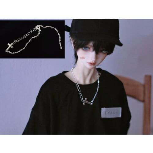 BJD Doll Accessories Silver Cross Chain Necklace 1/3& Uncle Size