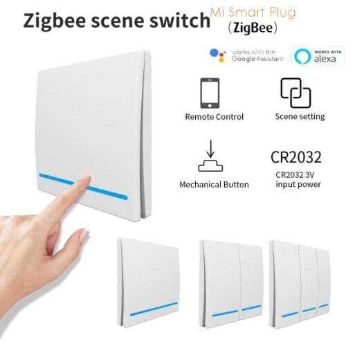 Zigbee Switch Tuya Smart Free Wiring Free Pasting Scene Button Remote Control Switch App Smart Switch Smart Life 1/2/3 Gang